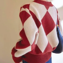 Knit red cardigan