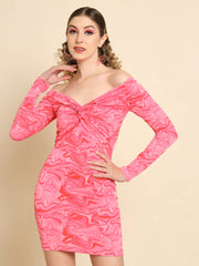 Women Bodycon Pink Dress