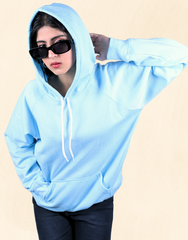 Blue plain hoodie