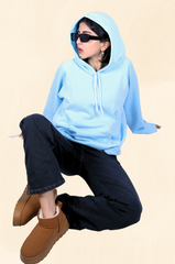 Blue plain hoodie