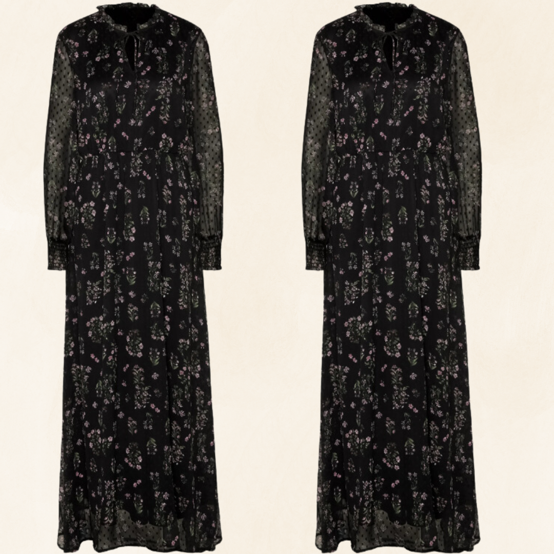 Black printed Maxi dress