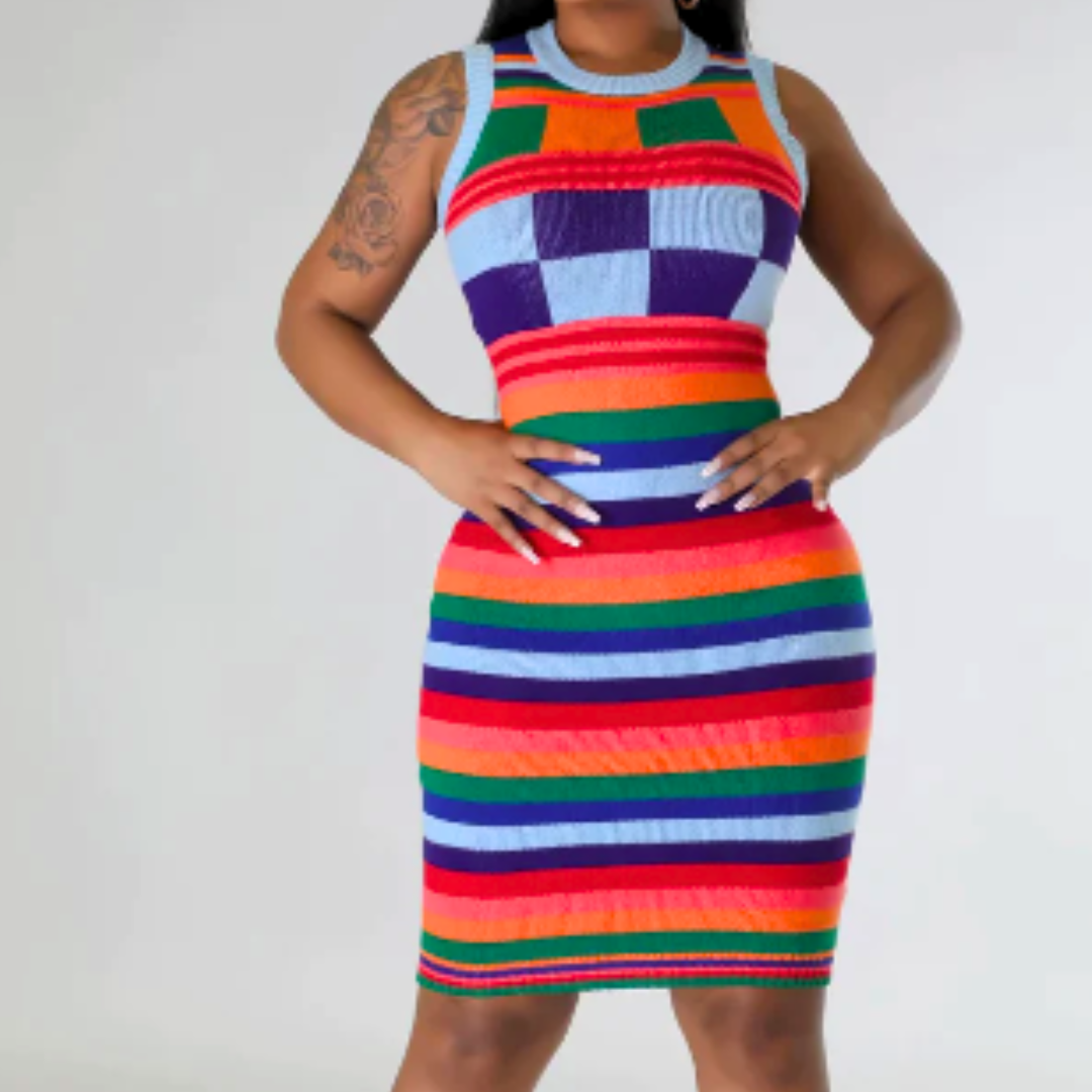 Bodycon multicolour dress