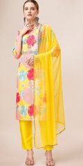 Kurta set with palazzo and plain dupatta