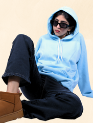 Blue plain hoodie