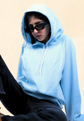 Blue plain hoodie