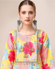 Kurta set with palazzo and plain dupatta