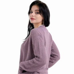 Purple knit cardigan