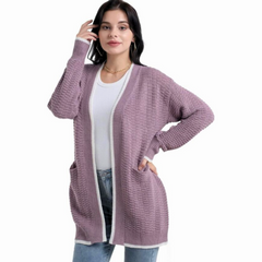 Purple knit cardigan