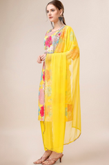 Kurta set with palazzo and plain dupatta