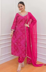 Afghani style kurti pant with dupatta