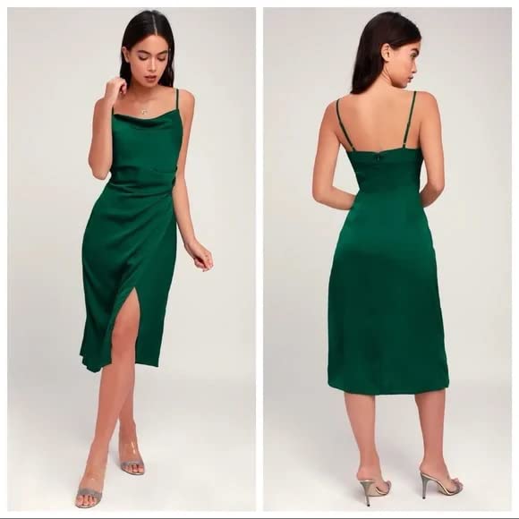 Satin Side Overlap Dress