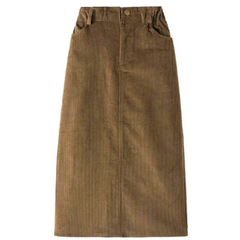 Corduroy belt skirt