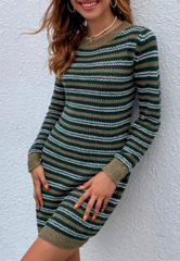 Green knit dress