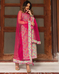 Multicoloured Cotton Printed Straight Kurta With Pant And Dupatta