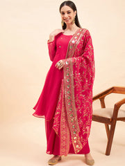 Embroidered Padded Full Sleeves Kurta with Palazzo