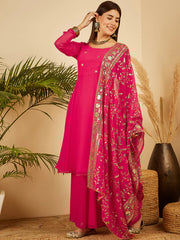 Embroidered Padded Full Sleeves Kurta with Palazzo