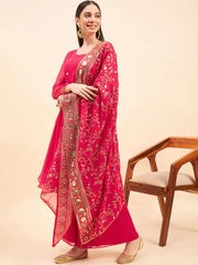 Embroidered Padded Full Sleeves Kurta with Palazzo