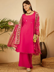 Embroidered Padded Full Sleeves Kurta with Palazzo