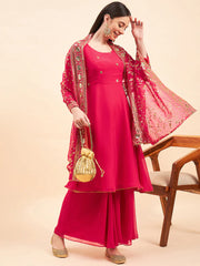 Embroidered Padded Full Sleeves Kurta with Palazzo