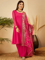 Embroidered Padded Full Sleeves Kurta with Palazzo