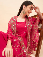 Embroidered Padded Full Sleeves Kurta with Palazzo