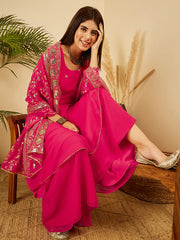 Embroidered Padded Full Sleeves Kurta with Palazzo