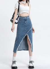 Denim Slit skirt