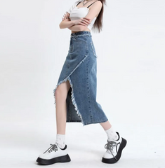 Denim Slit skirt