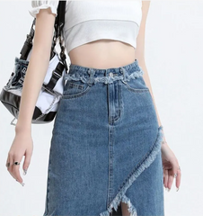 Denim Slit skirt