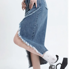 Denim Slit skirt