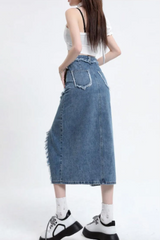 Denim Slit skirt