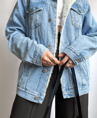 Faux fur denim jacket