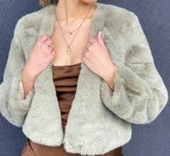 Green Faux Fur coat