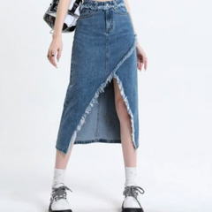 Denim Slit skirt