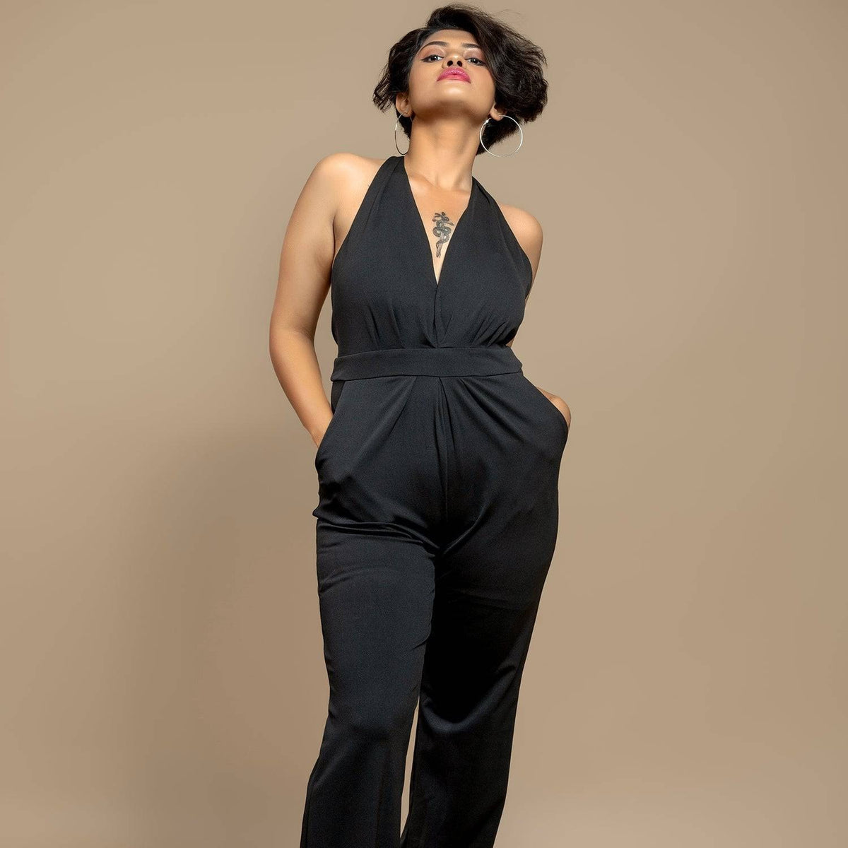 Black Backless Jumpsuit